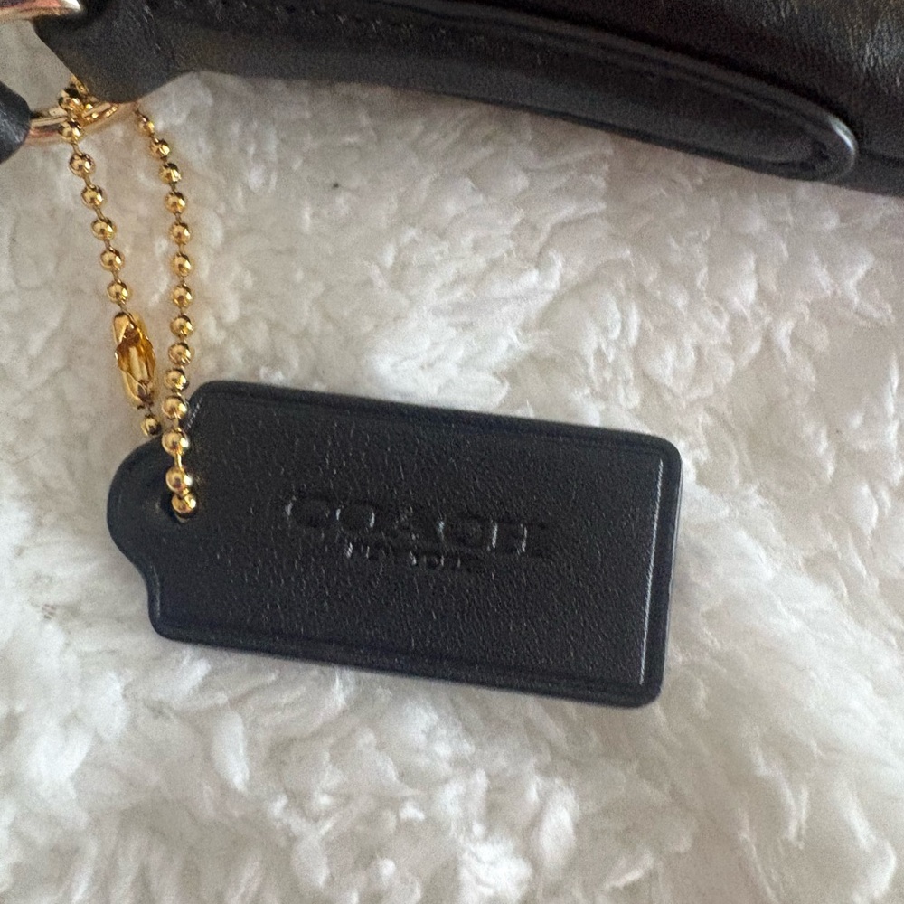 Coach Black Leather Crossbody Bag with Gold Accents - Picture 2 of 7